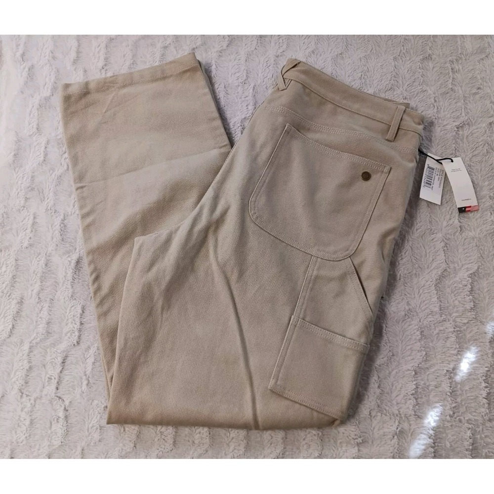 Honor The Gift Canvas Carpenter Pants Men's 40x34 Beige Straight Leg Double Knee